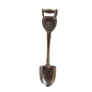 Silver Plated Shovel North Dakota Symbol Monogrammed Missing Emblem 4.5" Length
